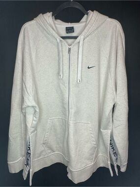 Women’s Nike Creamy/white heathered Full-Zip Hoodie with Swoosh